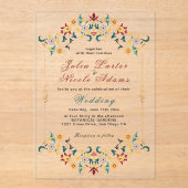 Invitations En Acrylique Mariage Motif classique complexe de géométrie vint (Recto)