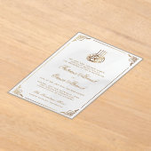 Invitations En Acrylique Mariage musulman musulman musulman blanc orné (Poser)