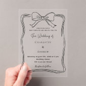 Invitations En Acrylique Mariage noir clair à main (In situ (ordinateur de poche))