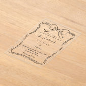 Invitations En Acrylique Mariage noir clair à main (Poser)