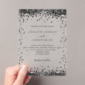 Invitations En Acrylique Mariage noir clair du soir (In situ (ordinateur de poche))