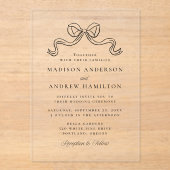 Invitations En Acrylique Mariage noir Elegance vintage (Recto)