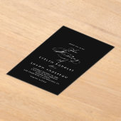 Invitations En Acrylique Mariage noir minimaliste espagnol (Poser)
