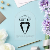 Invitations En Acrylique Mariage noir Tuxedo Suit Groomsman Proposition (Insitu (Mariage))