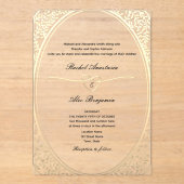 Invitations En Acrylique Mariage Or Classique (Recto)
