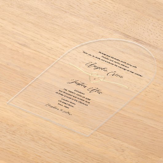 Invitations En Acrylique Mariage or élégant moderne (Poser)