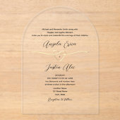 Invitations En Acrylique Mariage or élégant moderne (Recto)