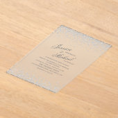 Invitations En Acrylique Mariage Paillettes Argent Élégant (Poser)