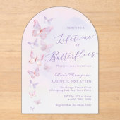 Invitations En Acrylique Mariage papillon violet  (Recto)
