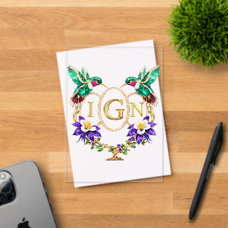 Invitations En Acrylique Mariage personnalisé avec lettres IGN Hummingbird