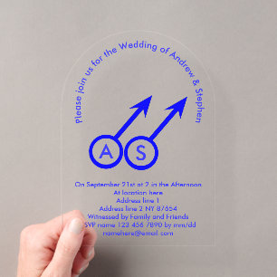 Invitations En Acrylique Mariage personnalisé sur mesure pour homosexuels