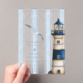 Invitations En Acrylique Mariage phare nautique aquarelle (In situ (ordinateur de poche))