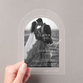 Invitations En Acrylique Mariage photo Arche moderne (In situ (ordinateur de poche))