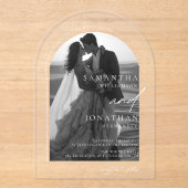 Invitations En Acrylique Mariage photo Arche moderne (Recto)