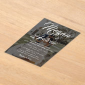 Invitations En Acrylique Mariage photo de script élégant moderne (Poser)