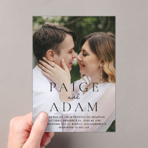 Invitations En Acrylique Mariage Photo Éditorial Moderne