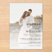 Invitations En Acrylique Mariage photo élégant QR Code (Recto)