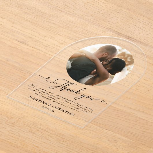 Invitations En Acrylique Mariage photo Merci Arch (Poser)