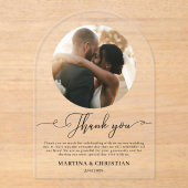 Invitations En Acrylique Mariage photo Merci Arch (Recto)