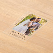 Invitations En Acrylique Mariage photo Merci effacer (Poser)