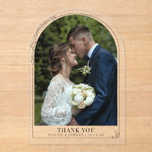 Invitations En Acrylique Mariage photo Merci Floral Arch (Recto)