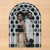 Invitations En Acrylique Mariage photo moderne élégant Arch (Recto)