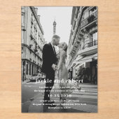 Invitations En Acrylique Mariage photo moderne minimal (Recto)