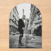 Invitations En Acrylique Mariage photo moderne minimal Enregistrer la date (Recto)