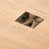 Invitations En Acrylique Mariage photo moderne or simple (Poser)