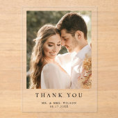 Invitations En Acrylique Mariage photo moderne simple Acrylique Carte de re (Recto)