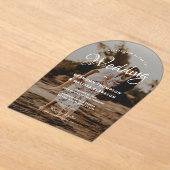 Invitations En Acrylique Mariage photo romantique stylish Script superposit (Poser)