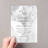 Invitations En Acrylique Mariage photo simple avec monogramme classique (In situ (ordinateur de poche))