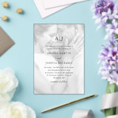 Invitations En Acrylique Mariage photo simple avec monogramme classique (Insitu (Mariage))