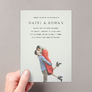 Invitations En Acrylique Mariage Photo Simple Moderne