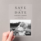 Invitations En Acrylique Mariage Photo Simple Moderne Enregistrer La Date (In situ (ordinateur de poche))