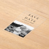 Invitations En Acrylique Mariage Photo Simple Moderne Enregistrer La Date (Poser)