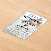 Invitations En Acrylique Mariage photo simple modifiable en noir blanc (Poser)