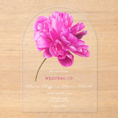 Invitations En Acrylique Mariage Pony rose clair (Recto)