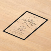 Invitations En Acrylique Mariage QR code de calligraphie élégant classique (Poser)