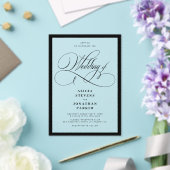Invitations En Acrylique Mariage QR code de calligraphie élégant classique (Insitu (Mariage))