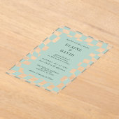 Invitations En Acrylique Mariage Retro Super Green Checkerboard (Poser)