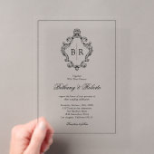 Invitations En Acrylique Mariage Rococo Vintage Monogramme (In situ (ordinateur de poche))