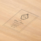 Invitations En Acrylique Mariage Rococo Vintage Monogramme (Poser)