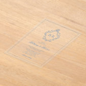 Invitations En Acrylique Mariage Rococo Vintage Monogramme Bleu (Poser)
