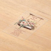 Invitations En Acrylique Mariage Romantique Bohème de Jardin (Poser)