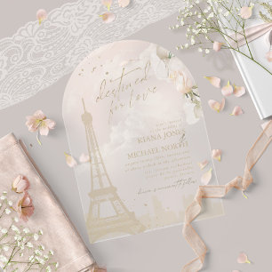 Invitations En Acrylique Mariage Romantique Français Blush Arche ID870