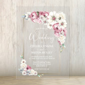 Invitations En Acrylique Mariage rose