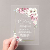 Invitations En Acrylique Mariage rose (In situ (ordinateur de poche))