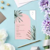 Invitations En Acrylique Mariage Rose Clair Monogramme Arches (Insitu (Mariage))