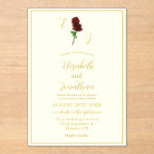 Invitations En Acrylique Mariage Rose d'or ivoire (Recto)